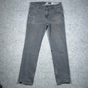 Volcom Denim Mens 30 Grey Solver Modern Straight Skate Surf Casual Jeans